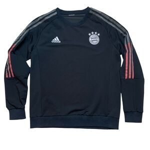 Adidas Logo Printing Bayern Munich Soccer/Football Sports Pullover Gray Mens S